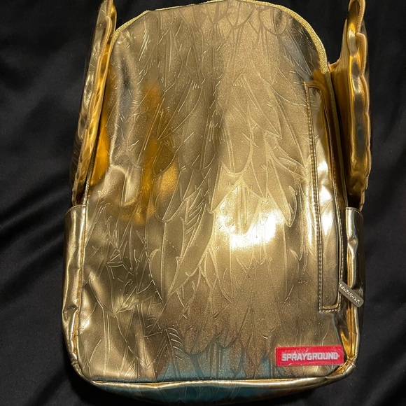 NW/OT Sprayground All Gold Wing Backpack unisex one size fits all Deadstock. - Picture 5 of 9